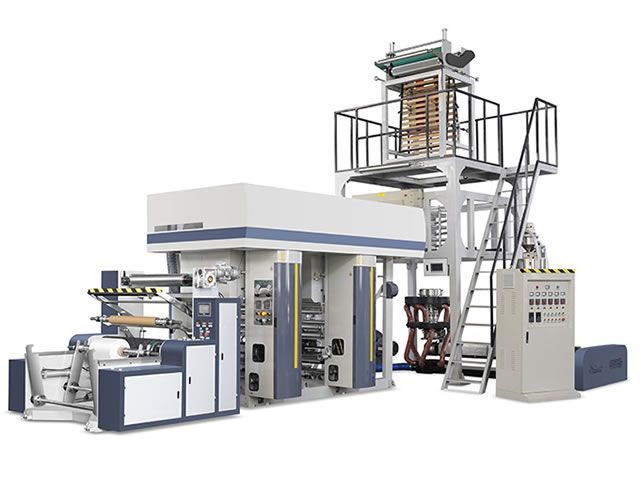 兩色生物降解水墨印刷吹膜機組