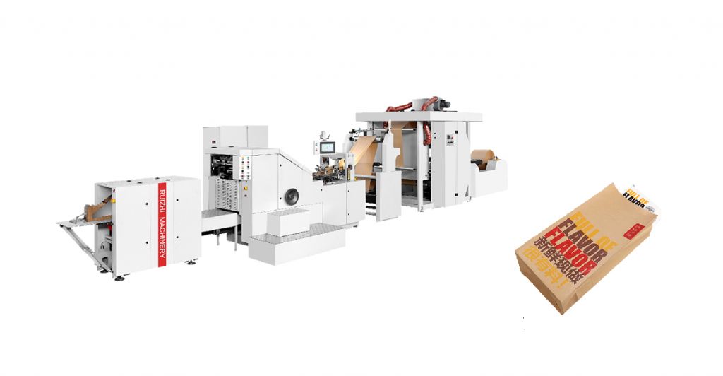 RZFD-190 / 330 / 450（2色/4色） 全自動高速方底紙袋機連體2/4色印刷紙袋機