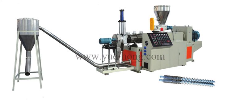 YH系列PVC硬塑、透明料錐形雙螺桿擠出造粒機